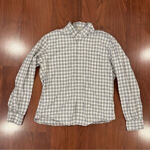J. Crew Gray Gingham Men's Shirt size Large slim untucked